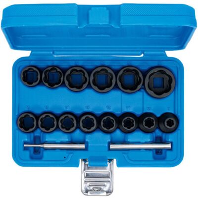 Bgs Technic - Juego De Llaves De Vaso De Perfil En Espiral/ Extractores De Tornillos Entrada 12,5 Mm (1/2') 8 - 27 Mm 16 Piezas Bgs Technic - Juego De Llaves De Vaso De Perfil En Espiral/ Extractores De Tornillos Entrada 12,5 Mm (1/2') 8 - 27 Mm 16 Piezas