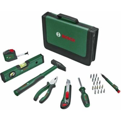 Herramienta Manual Universal Bosch Alicates Combinados, Cinta Métrica, Nivel De Burbuja, Martillo De 300g, Etc., Set De 25 Piezas) Herramienta Manual Universal Bosch Alicates Combinados, Cinta Métrica, Nivel De Burbuja, Martillo De 300g, Etc., Set De 25 Piezas)