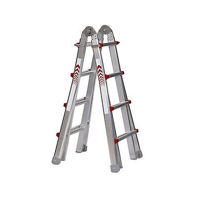Escalera telescópica de aluminio Kaiserkraft - 4x4, Uso múltiple, Compacta Escalera telescópica de aluminio Kaiserkraft - 4x4, Uso múltiple, Compacta