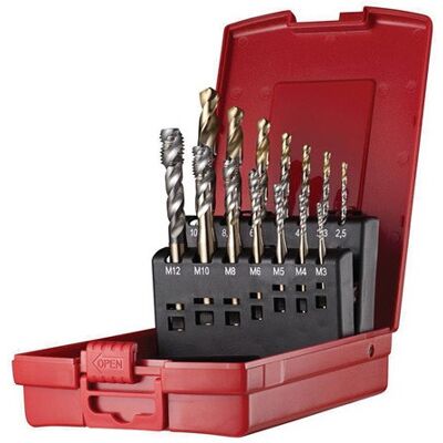 Juego de machos de roscar Dormer M3-M12 - 14 piezas acero rápido Juego de machos de roscar Dormer M3-M12 - 14 piezas acero rápido