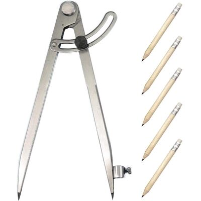 DPZO Compás De Medición De Acero Al Carbono Con 5 Pines, Ajuste De Precisión Para Calibres De Marcado Industrial, Cuero, Regreso A Clases DPZO Compás De Medición De Acero Al Carbono Con 5 Pines, Ajuste De Precisión Para Calibres De Marcado Industrial, Cuero, Regreso A Clases