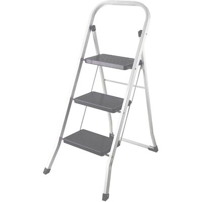 Escalera Plegable, 3 Peldaños, Plegable, Escalera Doméstica Con Asa Alta, Pies Antideslizantes Y Perfil Antideslizante En Los Dos Peldaños, Acero Lacado, Protección Antivuelco, Tamaño Del - Perel Escalera Plegable, 3 Peldaños, Plegable, Escalera Doméstica Con Asa Alta, Pies Antideslizantes Y Perfil Antideslizante En Los Dos Peldaños, Acero Lacado, Protección Antivuelco, Tamaño Del - Perel
