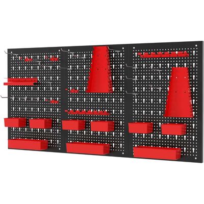 HELLOSHOP26 Organizador De Pared Versátil 120 X 60 X 2 Cm Para Herramientas Y Accesorios Diseño Práctico En Metal Rojo 200012943 HELLOSHOP26 Organizador De Pared Versátil 120 X 60 X 2 Cm Para Herramientas Y Accesorios Diseño Práctico En Metal Rojo 200012943