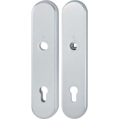 Hoppe - Par de Placas Traseras Largas F1 Plata - Herrajes para Puertas y Ventanas Hoppe - Par de Placas Traseras Largas F1 Plata - Herrajes para Puertas y Ventanas