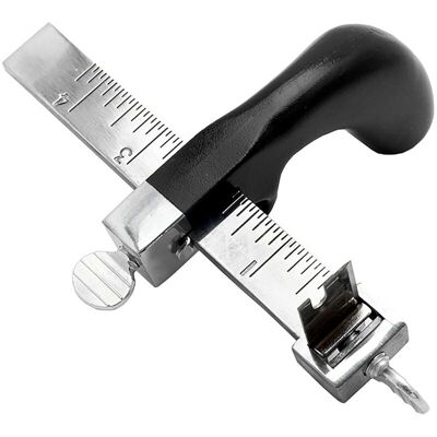 Ahlsen - Cortador De Correa De Cuero, Herramienta Para Cortar A Mano, Cortador De Correa De Cuero Con Calibre, Mango De Aluminio Para Manualidades De Cuero Diy Ahlsen - Cortador De Correa De Cuero, Herramienta Para Cortar A Mano, Cortador De Correa De Cuero Con Calibre, Mango De Aluminio Para Manualidades De Cuero Diy