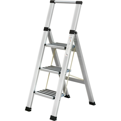 OEM Escalera De 3 Peldaños Para El Hogar Plegable - Aluminio - Ililo Fit Safe OEM Escalera De 3 Peldaños Para El Hogar Plegable - Aluminio - Ililo Fit Safe