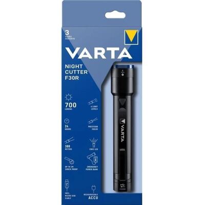 Varta F30R Linterna de Mano Negra - LED, Resistente a Golpes, 700 lm Varta F30R Linterna de Mano Negra - LED, Resistente a Golpes, 700 lm