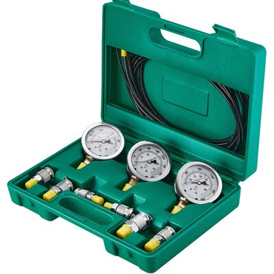Kit De Prueba De Presión Hidráulica, 250/400/600 Bar, 3 Manómetros, 6 Accesorios, 3 Mangueras De Prueba, Medidor De Prueba Hidráulica Para Excavadora Con Estuche De Transporte - Mophorn Kit De Prueba De Presión Hidráulica, 250/400/600 Bar, 3 Manómetros, 6 Accesorios, 3 Mangueras De Prueba, Medidor De Prueba Hidráulica Para Excavadora Con Estuche De Transporte - Mophorn