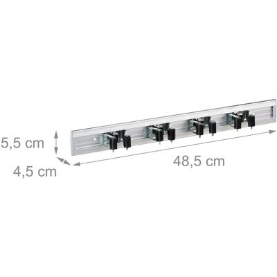 HELLOSHOP26 Portaherramientas De Pared Práctico Almacenamiento Para Garaje 5,5 X 48,5 X 4,5 Cm De Aluminio Gris 130004899 HELLOSHOP26 Portaherramientas De Pared Práctico Almacenamiento Para Garaje 5,5 X 48,5 X 4,5 Cm De Aluminio Gris 130004899