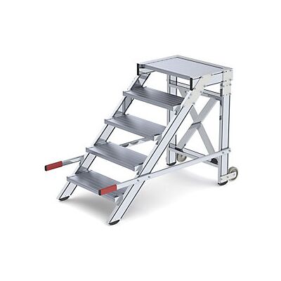 GÜNZBURGER STEIGTECHNIK Escalera De Plataforma Anchura De Los Peldaños 600 Mm Carga GÜNZBURGER STEIGTECHNIK Escalera De Plataforma Anchura De Los Peldaños 600 Mm Carga