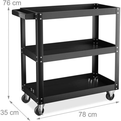 HELLOSHOP26 Carro De Taller Polivalente 76 X 78 X 35 Cm 3 Niveles Para Herramientas Fácil De Transportar De Acero Negro 130016566 HELLOSHOP26 Carro De Taller Polivalente 76 X 78 X 35 Cm 3 Niveles Para Herramientas Fácil De Transportar De Acero Negro 130016566