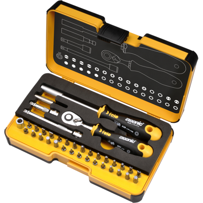 FELO R-go 36- Tool Conjunto 1/4 Con Ergonic Ratchet Y Accesorios En Xl-strongbox 36-pc. FELO R-go 36- Tool Conjunto 1/4 Con Ergonic Ratchet Y Accesorios En Xl-strongbox 36-pc.