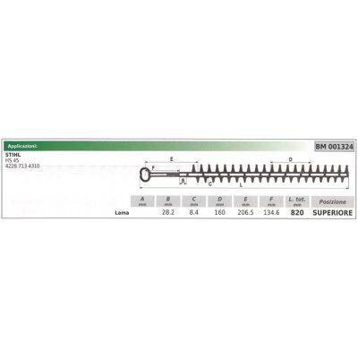 NEWGARDEN Cuchilla Superior Stihl Hs 45 001324 NEWGARDEN Cuchilla Superior Stihl Hs 45 001324