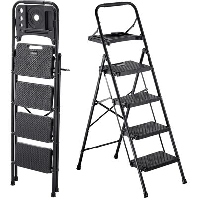 Vevor Escalera Plegable De 4 Peldaños, Escalera De Tijera Con Estructura De Acero, Capacidad De Carga Máx. 272 Kg, Pies Antideslizantes Bandeja De Herramientas Asa De Goma, Para Hogar Cocina Oficina Vevor Escalera Plegable De 4 Peldaños, Escalera De Tijera Con Estructura De Acero, Capacidad De Carga Máx. 272 Kg, Pies Antideslizantes Bandeja De Herramientas Asa De Goma, Para Hogar Cocina Oficina