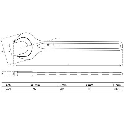 BGS TECHNIC Llave Plana De Una Boca Din 894 95 Mm BGS TECHNIC Llave Plana De Una Boca Din 894 95 Mm