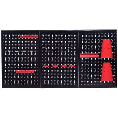 HELLOSHOP26 Panel Perforado De Pared Para Herramientas 120 X 60 X 2 Cm Gran Capacidad Organización Eficiente En Negro 200020799 HELLOSHOP26 Panel Perforado De Pared Para Herramientas 120 X 60 X 2 Cm Gran Capacidad Organización Eficiente En Negro 200020799