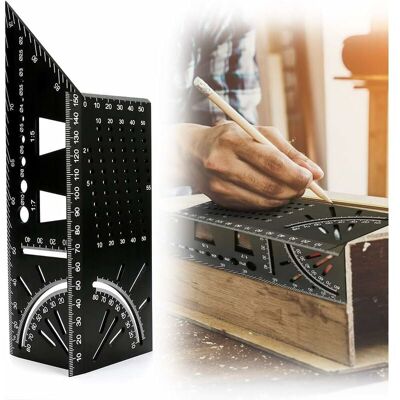 OEM Regla De Ángulo De Inglete 3d, Regla De Carpintero Multifunción De 45 A 90 Grados Que Mide Aleación De Aluminio Duro Transportador De Plantilla Profesional Para Ingenieros Carpinteros OEM Regla De Ángulo De Inglete 3d, Regla De Carpintero Multifunción De 45 A 90 Grados Que Mide Aleación De Aluminio Duro Transportador De Plantilla Profesional Para Ingenieros Carpinteros