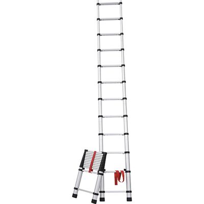Escalera telescópica de aluminio Orework - 13 peldaños - 3,55m Escalera telescópica de aluminio Orework - 13 peldaños - 3,55m