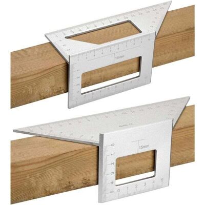 DPZO Transportador De Madera De Doble Función (45°/90°) Y Regla En T De Aluminio. DPZO Transportador De Madera De Doble Función (45°/90°) Y Regla En T De Aluminio.