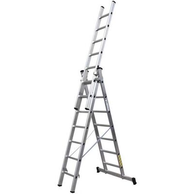 Cofan - Escalera Aluminio Triple 9 Peldaños 2,50 + 2,50 + 2,50 M Cofan - Escalera Aluminio Triple 9 Peldaños 2,50 + 2,50 + 2,50 M