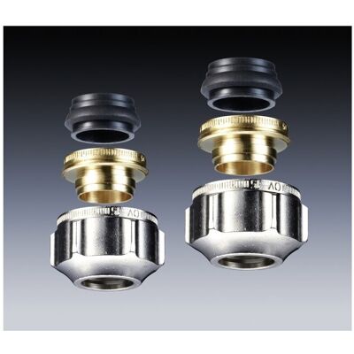 Conjunto de accesorios de compresión de cobre y acero inoxidable - 10 mm Conjunto de accesorios de compresión de cobre y acero inoxidable - 10 mm