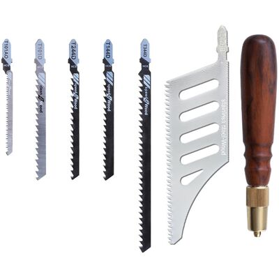 Ortviai Sierra De Arco Con Mango De Madera, 7 Piezas Con Hojas De Acero Al Carbono Intercambiables – Ideal Para Modelismo Y Trabajos De Precisión En Madera Ortviai Sierra De Arco Con Mango De Madera, 7 Piezas Con Hojas De Acero Al Carbono Intercambiables – Ideal Para Modelismo Y Trabajos De Precisión En Madera