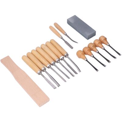 Jssevn-juego De 16 Herramientas De Acero Para Tallar Madera, Para Carpintería, Cinceles Y Cuchillos De Tallado Manual. Jssevn-juego De 16 Herramientas De Acero Para Tallar Madera, Para Carpintería, Cinceles Y Cuchillos De Tallado Manual.