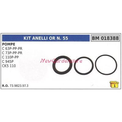 NEWGARDEN Kit De Junta Tórica O N.55 Bomba Universal Bertolini C 63p Pp Pr 018388 NEWGARDEN Kit De Junta Tórica O N.55 Bomba Universal Bertolini C 63p Pp Pr 018388