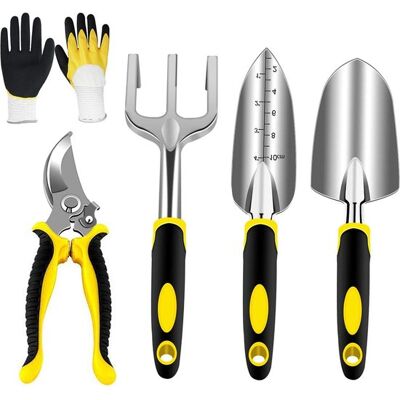 NO BRAND Kit De Jardinería De Acero Inoxidable, Que Incluye Tijeras De Podar, Trasplantadora Manual, Rastrillo De Mano Y Guantes De Jardinería (750 X 5 Piezas). NO BRAND Kit De Jardinería De Acero Inoxidable, Que Incluye Tijeras De Podar, Trasplantadora Manual, Rastrillo De Mano Y Guantes De Jardinería (750 X 5 Piezas).