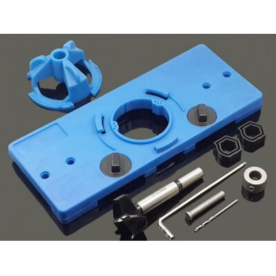 DPZO Plantilla De Perforación Para Bisagras Invisibles De 35 Mm Con Anillo Limitador, Varilla De Posicionamiento Y Llave Para Taladro Para Carpintería - Azul DPZO Plantilla De Perforación Para Bisagras Invisibles De 35 Mm Con Anillo Limitador, Varilla De Posicionamiento Y Llave Para Taladro Para Carpintería - Azul