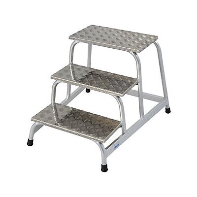 Escalera de aluminio KRAUSE 3 peldaños plateada - Escaleras Escalera de aluminio KRAUSE 3 peldaños plateada - Escaleras