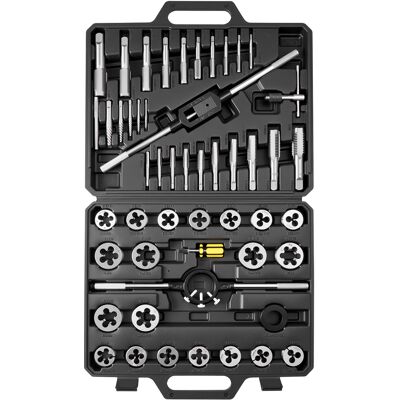Vevor Juego De Machos Y Terrajas De Roscar 51 Piezas En Tamaño Metrico M6 A M24 Rosca Gruesa Y Fina, Acero Con Recubrimiento De Titanio Incluye Calibre Llave Estuche Para Reparación Y Corte De Roscas Vevor Juego De Machos Y Terrajas De Roscar 51 Piezas En Tamaño Metrico M6 A M24 Rosca Gruesa Y Fina, Acero Con Recubrimiento De Titanio Incluye Calibre Llave Estuche Para Reparación Y Corte De Roscas