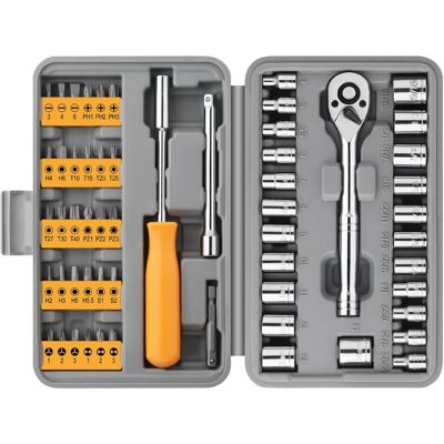 OEM Juego De Llaves De Vaso Métricas De 57 Piezas Que Incluye Destornillador Eléctrico Para Tuercas, Extractor Y Broca Kit De Herramientas Magnético Con Llave De Vaso Métrica. OEM Juego De Llaves De Vaso Métricas De 57 Piezas Que Incluye Destornillador Eléctrico Para Tuercas, Extractor Y Broca Kit De Herramientas Magnético Con Llave De Vaso Métrica.