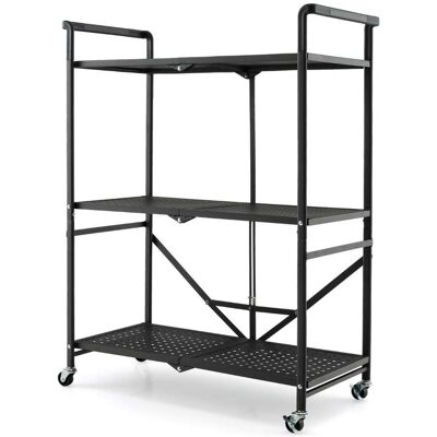 HELLOSHOP26 Carro De Servicio Plegable - 72,5 X 33 X 93,5 Cm - 3 Prácticos Niveles - Fácil Movilidad - Metal Negro 200019645 HELLOSHOP26 Carro De Servicio Plegable - 72,5 X 33 X 93,5 Cm - 3 Prácticos Niveles - Fácil Movilidad - Metal Negro 200019645