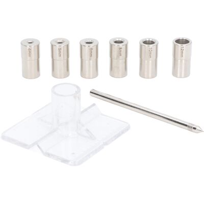 INEASICER Kit De Plantilla De Centrado De Pernos De Acero De Aleación De 8 Piezas, Diámetro Interior De 6 Tamaños, Guía De Broca, Punzón De Centrado, Etc. INEASICER Kit De Plantilla De Centrado De Pernos De Acero De Aleación De 8 Piezas, Diámetro Interior De 6 Tamaños, Guía De Broca, Punzón De Centrado, Etc.
