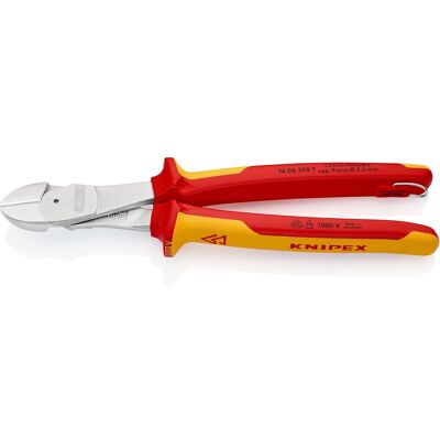 Knipex 74 06 250 T Alicates De Corte Diagonal De Fuerza Aislado Con Fundas Multicomponente, Homologado Por Vde Con Anilla De Fijación Aislada E Integrada Para Colocar Una Protección Anticaída Cromado Knipex 74 06 250 T Alicates De Corte Diagonal De Fuerza Aislado Con Fundas Multicomponente, Homologado Por Vde Con Anilla De Fijación Aislada E Integrada Para Colocar Una Protección Anticaída Cromado