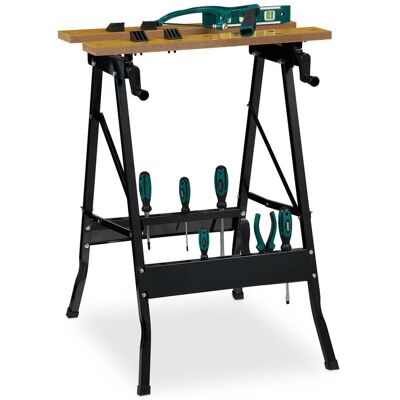 HELLOSHOP26 Banco De Trabajo Plegable Universal Con Superficie De Trabajo Ajustable 120 X 60 X 78 Cm Práctico Y Robusto En Acero Negro 130011938 HELLOSHOP26 Banco De Trabajo Plegable Universal Con Superficie De Trabajo Ajustable 120 X 60 X 78 Cm Práctico Y Robusto En Acero Negro 130011938