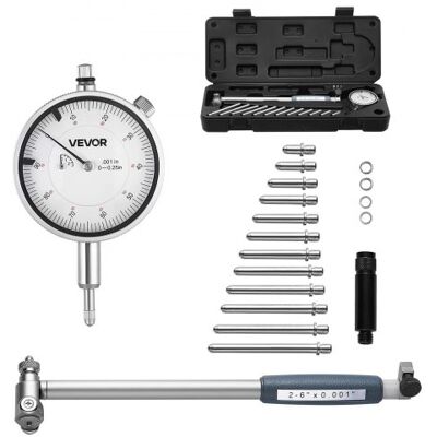 OEM Juego De Calibres De Cuadrante, Precisión De 0,03 Mm, Rango De 0 A 6,35 Mm, Indicador De Cuadrante Y Comprobador De Diámetro Interior, Con Varilla, Caja De Almacenamiento Y Yunques, Negro OEM Juego De Calibres De Cuadrante, Precisión De 0,03 Mm, Rango De 0 A 6,35 Mm, Indicador De Cuadrante Y Comprobador De Diámetro Interior, Con Varilla, Caja De Almacenamiento Y Yunques, Negro