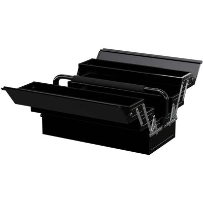 HELLOSHOP26 Caja De Herramientas Portátil 3 Niveles 5 Bandejas 45 X 20 X 34.5 Cm Asa Antideslizante Compacta Industrial De Acero Negro 210006974 HELLOSHOP26 Caja De Herramientas Portátil 3 Niveles 5 Bandejas 45 X 20 X 34.5 Cm Asa Antideslizante Compacta Industrial De Acero Negro 210006974