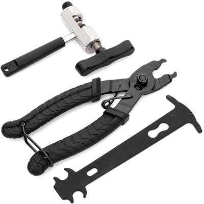 JUSCH Juego De Herramientas De Reparación De Cadena De Bicicleta De Tres Piezas, Alicates Para Eslabones De Bicicleta, Rompedor De Cadena, Calibre De Cadena De Bicicleta, Kit De Herramientas Profesional JUSCH Juego De Herramientas De Reparación De Cadena De Bicicleta De Tres Piezas, Alicates Para Eslabones De Bicicleta, Rompedor De Cadena, Calibre De Cadena De Bicicleta, Kit De Herramientas Profesional