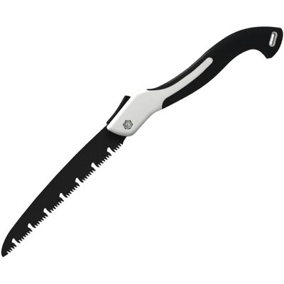 OEM Sierra Plegable Para Cortar Ramas, Arbustos Y Árboles - Blanca Y Negra - Sierra De Mano Para Trabajos Manuales OEM Sierra Plegable Para Cortar Ramas, Arbustos Y Árboles - Blanca Y Negra - Sierra De Mano Para Trabajos Manuales
