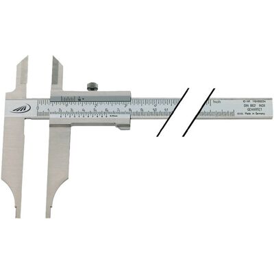 Pie de rey de taller Helios Preisser - Med punta de cuchillo - DIN 862 Pie de rey de taller Helios Preisser - Med punta de cuchillo - DIN 862