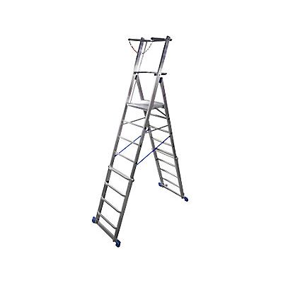 Escalera telescópica azul claro - Altura ajustable - 6-8 peldaños Escalera telescópica azul claro - Altura ajustable - 6-8 peldaños