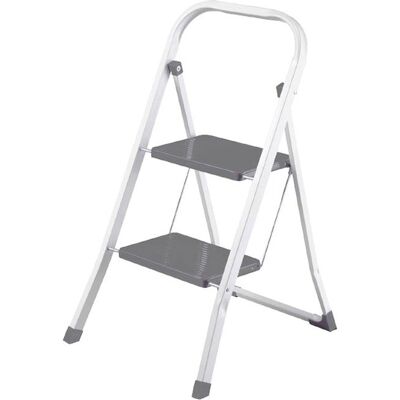 Escalera doméstica plegable Perel, 2 peldaños - Gris Escalera doméstica plegable Perel, 2 peldaños - Gris