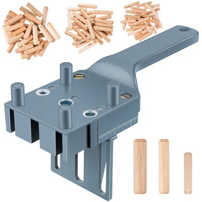 OEM Kit Guía Universal Para Taladrar Espigas De Madera 4645000: Plantilla De Taladrado Y 90 Espigas De Madera De 6/8/10 Mm, Calibre Manual Para Espigas Para Conexiones Precisas En Esquinas, En T Y En Supe OEM Kit Guía Universal Para Taladrar Espigas De Madera 4645000: Plantilla De Taladrado Y 90 Espigas De Madera De 6/8/10 Mm, Calibre Manual Para Espigas Para Conexiones Precisas En Esquinas, En T Y En Supe