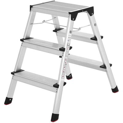 HELLOSHOP26 Escalera Doméstica Plegable Taburete De Tijera 3 Niveles En Aluminio Antideslizante Capacidad De Carga 150 Kg Cumple Normativa 120000480 HELLOSHOP26 Escalera Doméstica Plegable Taburete De Tijera 3 Niveles En Aluminio Antideslizante Capacidad De Carga 150 Kg Cumple Normativa 120000480