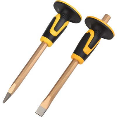 OEM Cincel Puntiagudo, Cincel Plano, Cincel De Mano De 300 Mm Con Protector De Mano, Mango Ergonómico Antideslizante, Cincel Con Superficie De Golpeo Extragrande, 2 Piezas (cincel Puntiagudo + Cincel Plan OEM Cincel Puntiagudo, Cincel Plano, Cincel De Mano De 300 Mm Con Protector De Mano, Mango Ergonómico Antideslizante, Cincel Con Superficie De Golpeo Extragrande, 2 Piezas (cincel Puntiagudo + Cincel Plan