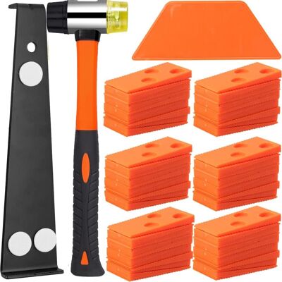 LARGEIGHT Kit De Instalación De Suelo Laminado Con 60 Espaciadores, Taco De Impacto, Barra De Dominadas Resistente Y Mazo De Fibra De Vidrio, Agarre Suave Antideslizante. LARGEIGHT Kit De Instalación De Suelo Laminado Con 60 Espaciadores, Taco De Impacto, Barra De Dominadas Resistente Y Mazo De Fibra De Vidrio, Agarre Suave Antideslizante.