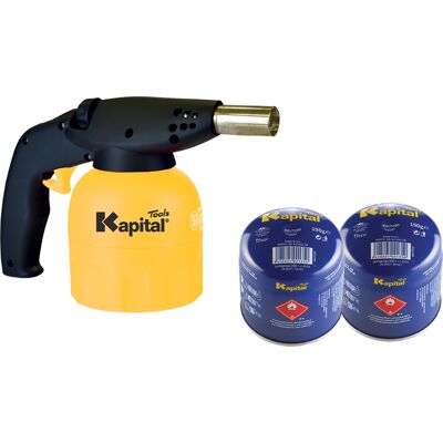 KAPITAL TOOLS Pack Candileja Soplete Kt537 Con 2 Cartuchos De Butano 200n Kapital KAPITAL TOOLS Pack Candileja Soplete Kt537 Con 2 Cartuchos De Butano 200n Kapital