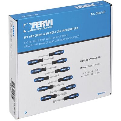 Juego de Llaves de Vaso FERVI CB01/11P - 11 Piezas Juego de Llaves de Vaso FERVI CB01/11P - 11 Piezas